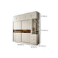 Manufactured Wood White Wardrobe Modern Cabinet with Sliding Doors