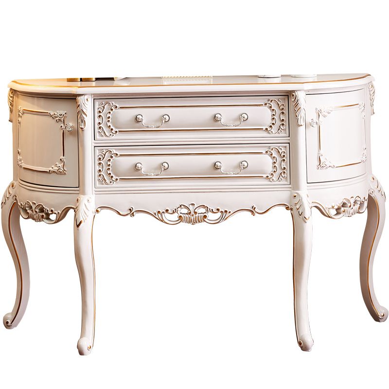 Free Form Shape Contemporary Console Table White Wood Console Sofa Table