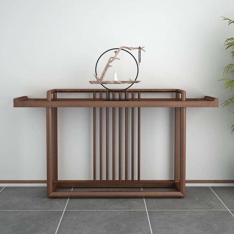 Mesa de consola de 30.71 pulgadas de altura Mesa de acento de madera maciza con estante