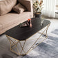 Glam Slate Coffee Table Gold Frame Coffee or End Table, 17.71" Tall Clearhalo 'Coffee & Accent Tables' 'Coffee Tables' 'coffee_tables' 'furn' 'furn_coffee_tables' 'Furniture' 'Living Room Furniture' 1200x1200_4af5b464-0a5c-4679-8764-ee327dafaee8