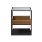 Square Glass Frame Side Table with Storage Shelves - 16.93" W