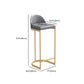 Low Back Upholstered Dining Stool Bucket Bar Stool with Metal Base