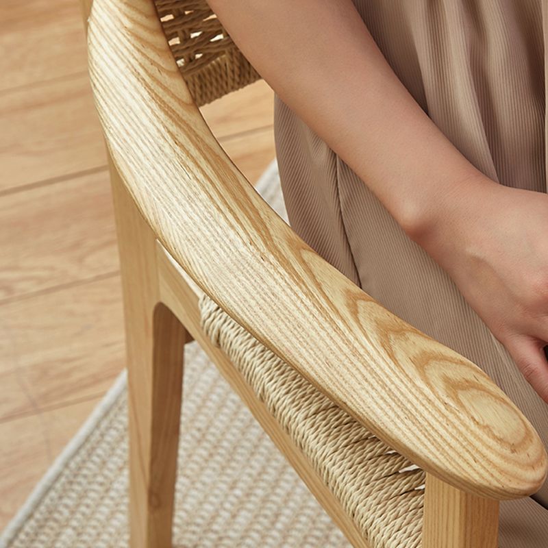 Solid Wood Lounge Chair Woven Back Side Chair with Wooden Legs Clearhalo 'Accent Chairs' 'accent_chairs' 'Chairs & Seating' 'furn' 'furn_accent_chairs' 'Furniture' 'Living Room Furniture' 1200x1200_4af78256-a891-4176-85e4-f8c2c7fb5c12