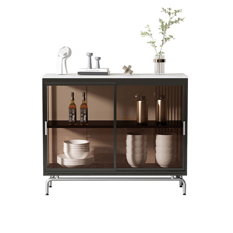 Mobile moderno in metallo in metallo vetro e porte scorrevoli per il soggiorno per soggiorno