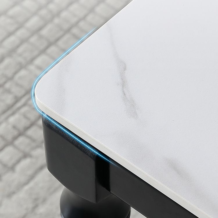 Industrial Sintered Stone Standard Dining Table Square Shape Kitchen Dining Table with 4 Legs Base Clearhalo ' dining_table' 'Dining Tables & Seating' 'Dining Tables' 'furn' 'furn_dining_table' 'Furniture' 'furniture_dining_table' 'Kitchen & Dining Furniture' 'kitchen&dining_furn' 'kitchen' 'kitchen_dining_table' 1200x1200_4af7e49b-4098-4dce-8bed-4bf57aced331