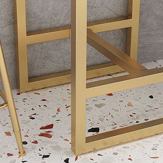 Contemporary Stone Trestle Counter Table Bistro Bar Height Cocktail Table in Gold Clearhalo 'Bar Furniture' 'Bar Tables' 'bar_tables' 'furn' 'furn_bar_tables' 'Furniture' 'furniture_bar_tables' 'Kitchen & Dining Furniture' 1200x1200_4af9c3e5-833e-47d3-b8c4-198bdf0a4613
