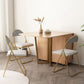 Mesa de comedor rectangular de madera natural, mesa plegable con base de almacenamiento
