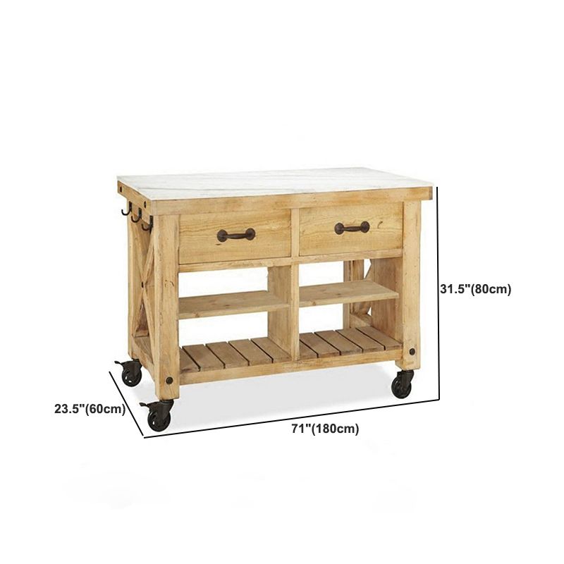 Modern Style Rolling Kitchen Cart Wood Rectangular Kitchen Island Cart with Towel Rack Clearhalo 'furn' 'furn_kitchen_islands_carts' 'Furniture' 'Kitchen & Dining Furniture' 'Kitchen Islands & Carts' 'kitchen_islands_carts' 1200x1200_4afa059a-0830-4066-b302-c1c40c8d90b9