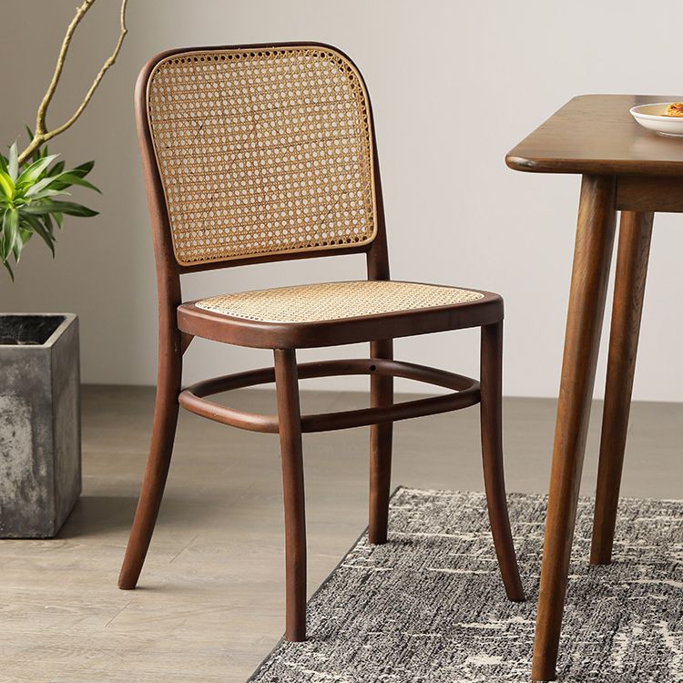 Silla lateral de patio moderna de madera silla lateral de comedor de espalda abierta para casa