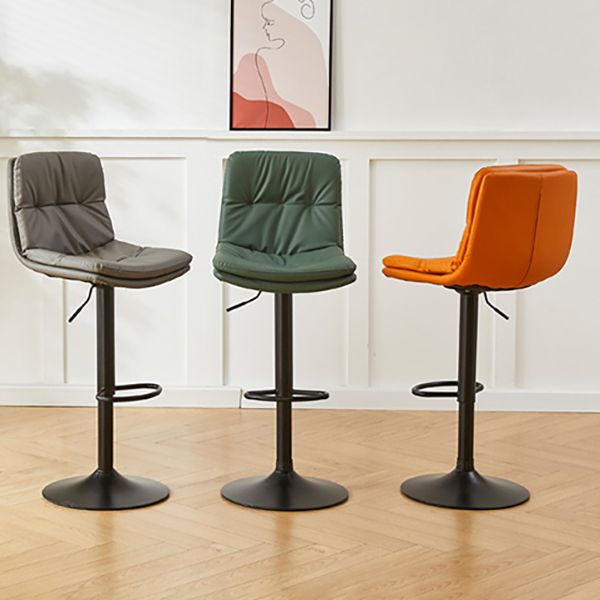 Industrial Backrest Armless Counter Stool Adjustable Cafe Bar Stool with Cushion