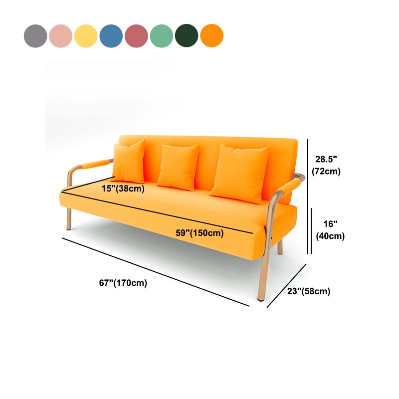 Velvet 3-seater Sofa with Pillow Top Arm for Apartment 28.35" High Clearhalo 'furn' 'furn_sofas' 'Furniture' 'Living Room Furniture' 'Sofa' 'sofas' 1200x1200_4afa5d0b-f39c-4c4f-924d-b98284da1090