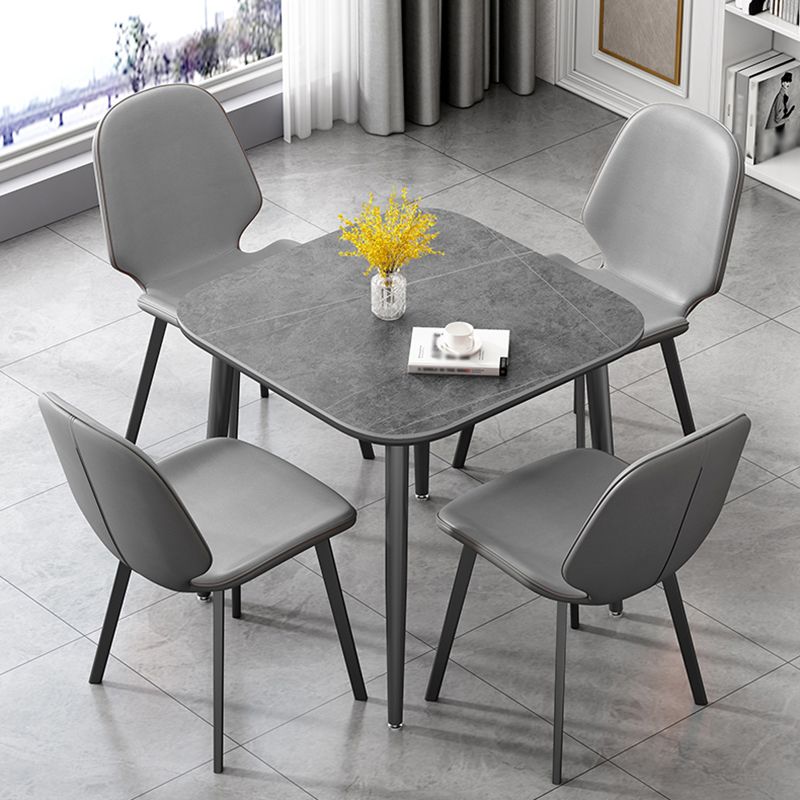 Modern Sintered Stone Dinner Table 4 Legs 31.2" Dining Table with Black Frame Clearhalo ' dining_table' 'Dining Tables & Seating' 'Dining Tables' 'furn' 'furn_dining_table' 'Furniture' 'furniture_dining_table' 'Kitchen & Dining Furniture' 'kitchen&dining_furn' 'kitchen' 'kitchen_dining_table' 1200x1200_4afc7dde-4283-413d-ac56-8940d5f906ba