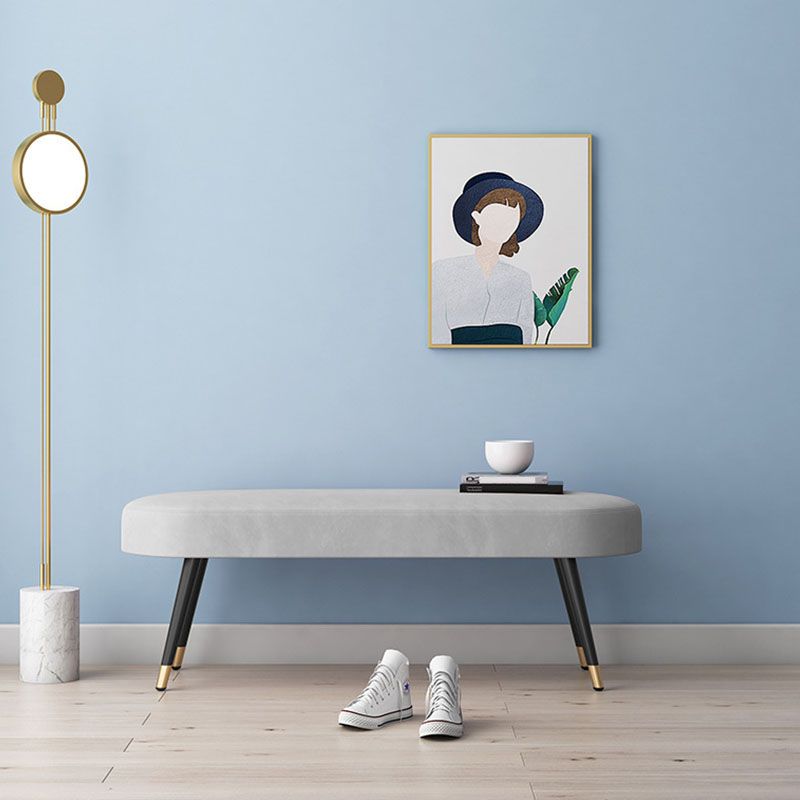 Banc de banc rembourré contemporain avec des jambes en métal avec des jambes métalliques