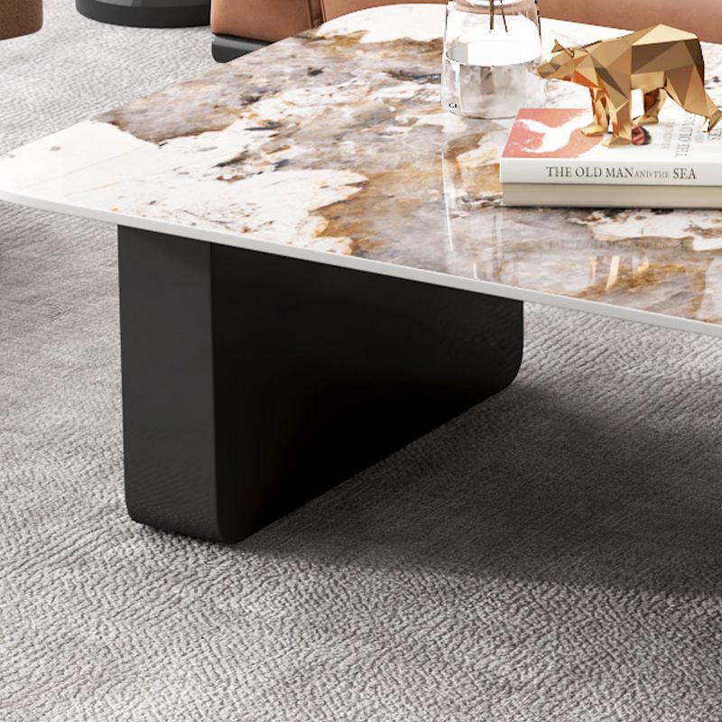 Modern Rectangular Slate Sled Coffee Table with Storage White Cocktail Table Clearhalo 'Coffee & Accent Tables' 'Coffee Tables' 'coffee_tables' 'furn' 'furn_coffee_tables' 'Furniture' 'furniture_coffee_tables' 'Living Room Furniture' 1200x1200_4aff63f3-86bc-40c7-b96e-eda1103fb631