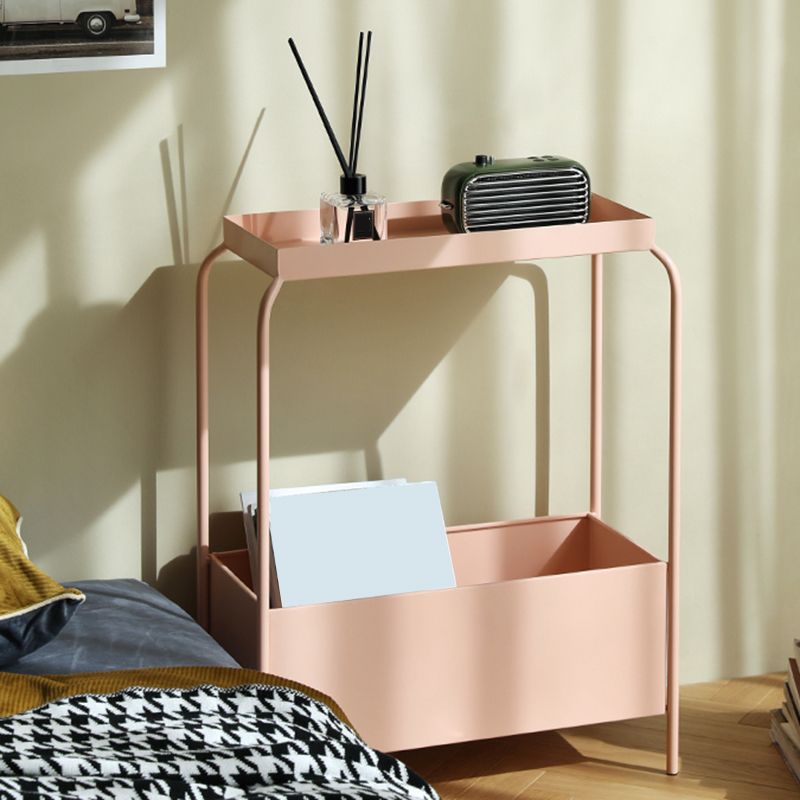 Étagère en métal de nuit de rangement ouvert moderne comprenant une table de nuit de 26 pouces H avec des jambes