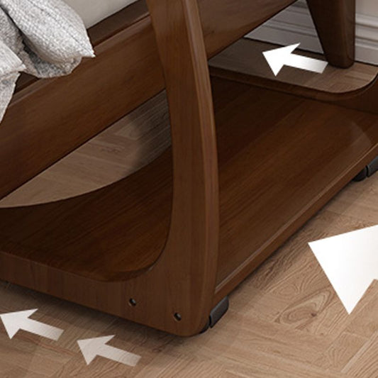 Bureau d'écriture en bois massif bureau rectangulaire contemporain avec roues