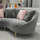 Curved Velvet Sofa Tight Back 33.46 inch High Sloped Arm Sofa Clearhalo 'furn' 'furn_sofas' 'Furniture' 'Living Room Furniture' 'Sofa' 'sofas' 1200x1200_4b046333-93c1-48fc-a001-992ddc442c42