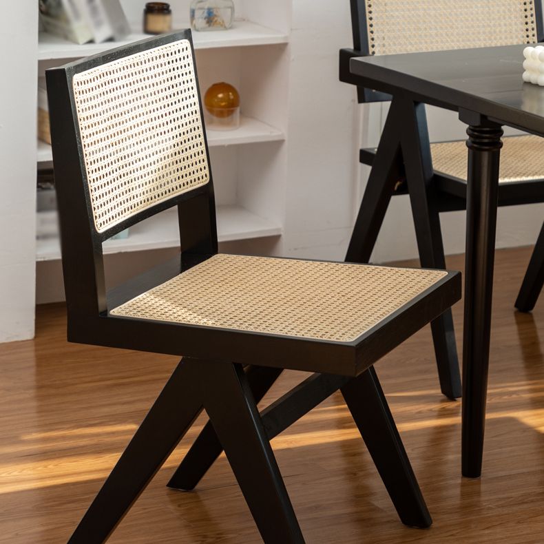 Contemporary Style Solid Rubberwood Chair Open Back Side Kitchen Dining Chair Clearhalo ' kitchen&dining_furn' 'Dining Chairs' 'Dining Tables & Seating' 'dining_chair' 'furn' 'furn_dining_chair' 'Furniture' 'furniture_dining_chair' 'Kitchen & Dining Furniture' 'kitchen' 1200x1200_4b05d7e0-efa3-4e0e-bebd-2ebb65d8c062