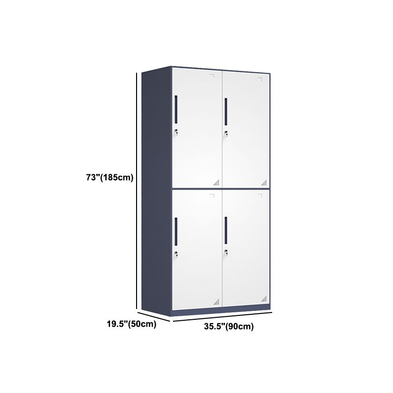 Moderne Stahlgarderobe Kabinett weiß und grauer Kleiderschrank Armoire