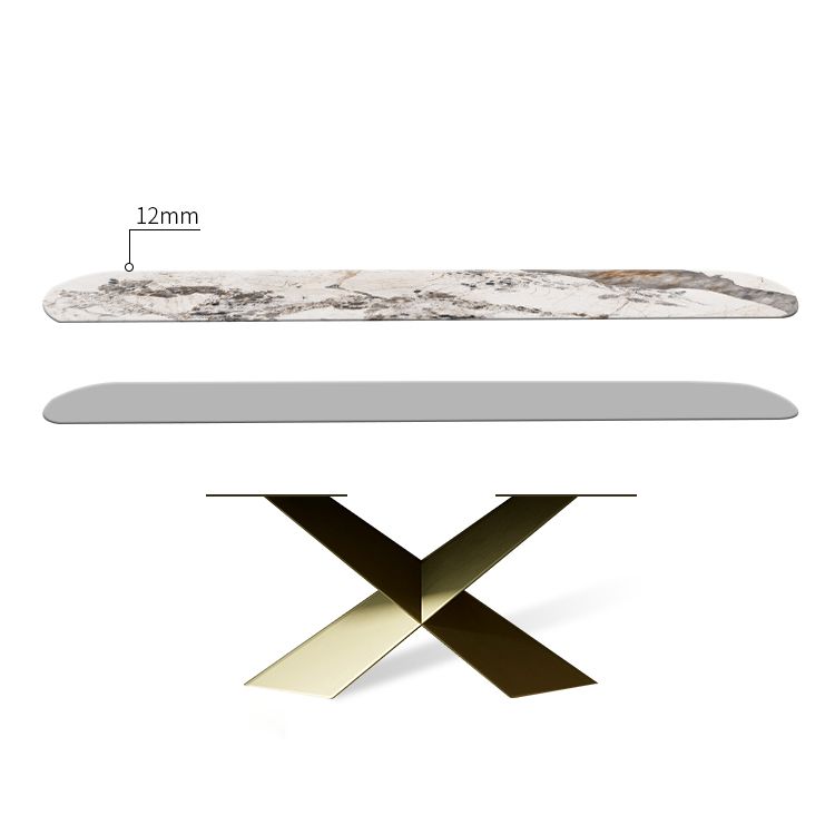 Nordic Glam gesinterde stenen eettafel rechthoekige tafelset 1/3/4/5/6/7-delige eetset
