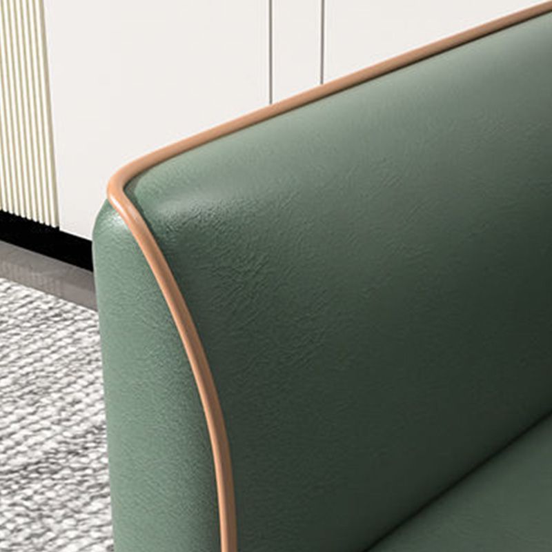 リビングルーム用のタイトなバックソファスカンジナビアフェイクレザースクエアアームソファソファ