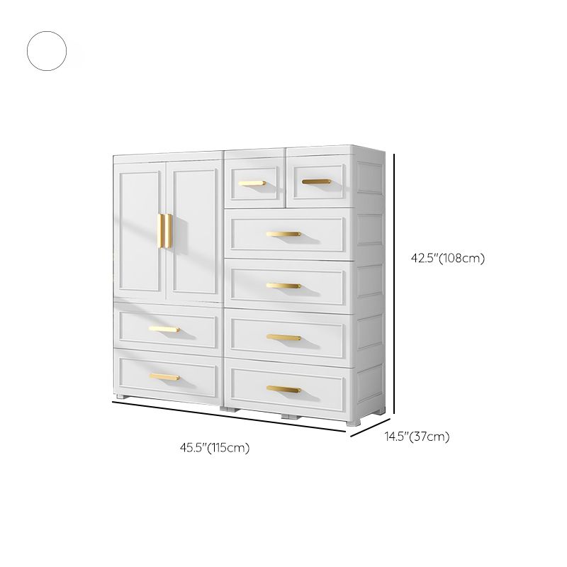 Hinged Wardrobe Cabinet Modern Plastic Storage Cabinet for Bedroom