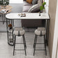 White Stone Bar Table Traditional Luxury Bar Table with Sled Base Clearhalo 'Bar Furniture' 'Bar Tables' 'bar_tables' 'furn' 'furn_bar_tables' 'Furniture' 'furniture_bar_tables' 'Kitchen & Dining Furniture' 1200x1200_4b091822-65a5-4075-a372-8a55b35857e8