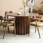 Grenen massief houten sokkeltafel Bruine ronde eetkamer keukentafel