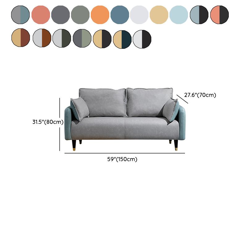 Coupchure à bois massif canapé carré de salon de salon avec oreillers