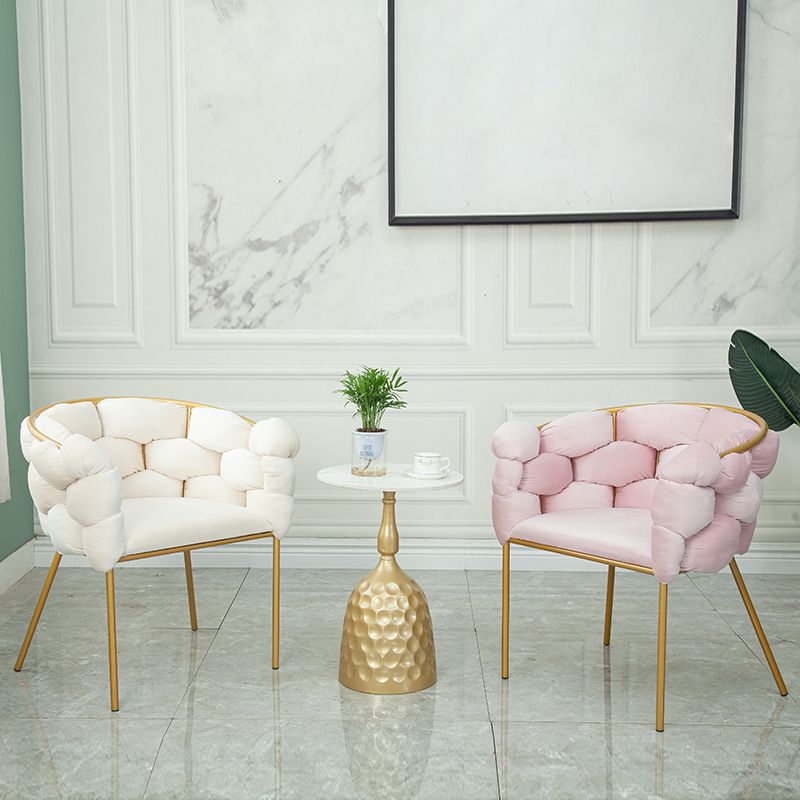 Glam Metal Dining Room Chair Velvet Dining Side Chair for Home Use Clearhalo 'Dining Chairs' 'Dining Tables & Seating' 'dining_chair' 'furn' 'furn_dining_chair' 'Furniture' 'Kitchen & Dining Furniture' 1200x1200_4b0c9fef-07d6-4dd2-b4a7-22f5ff07fa8f
