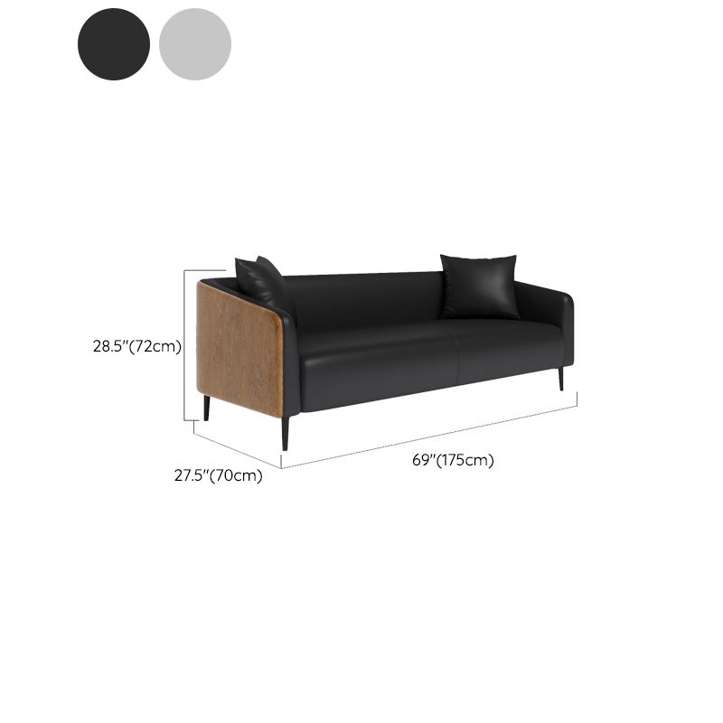 Industrial Cushions Living Room Faux Leather Standard Settee