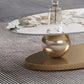 Mesa de cóctel Glam de 27" de ancho Mesa de cóctel de café ovalada de pizarra