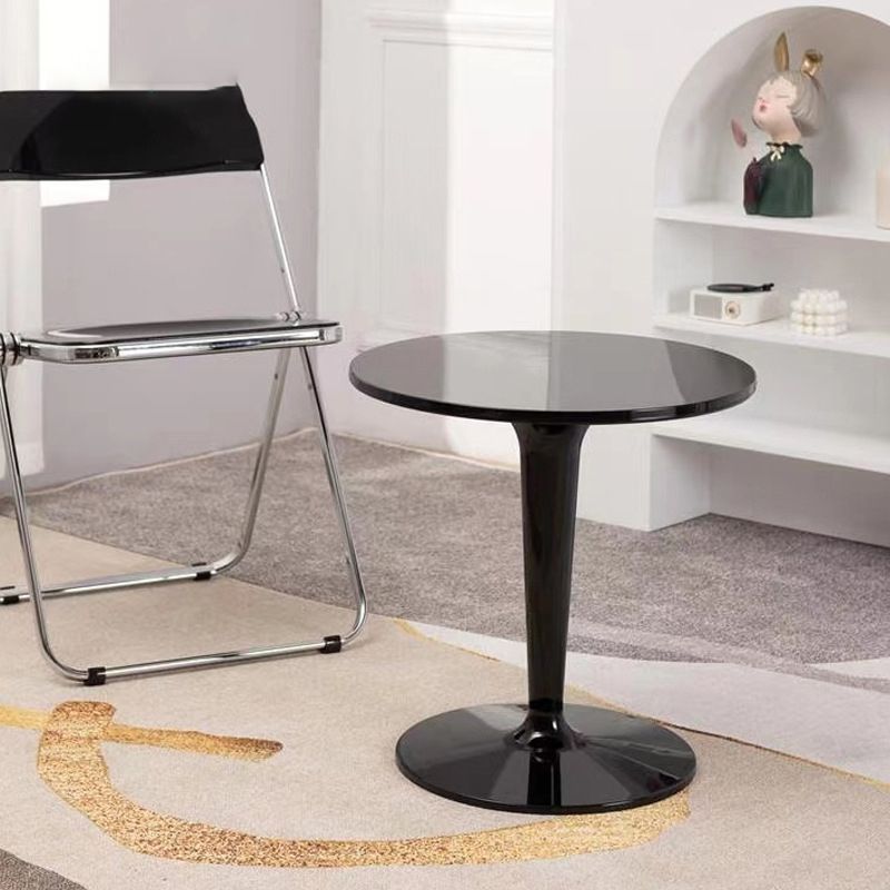 18.8"H Modern Single Pedestal Base Solid Color Plastic Round End Table