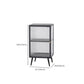 Armoire à plate-forme en métal moderne Batteur de rangement à la maison avec porte en verre