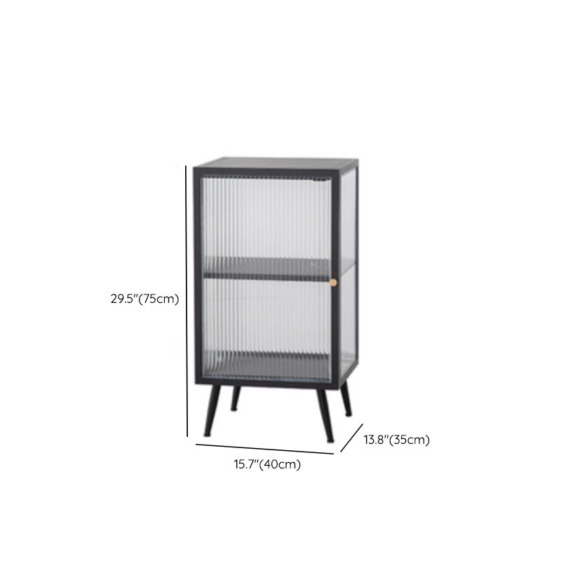 Armoire à plate-forme en métal moderne Batteur de rangement à la maison avec porte en verre