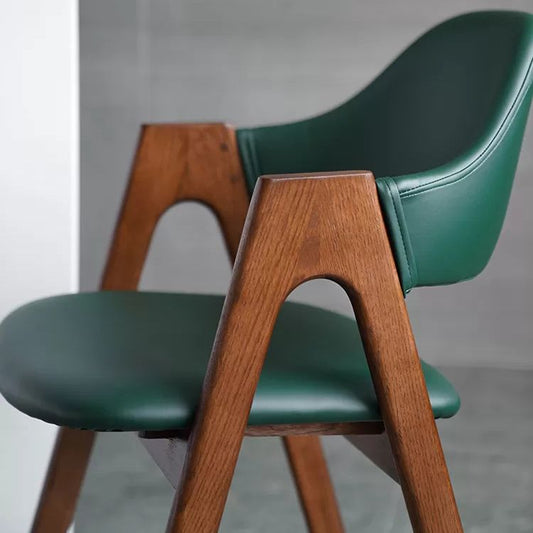 Glam Style Wood Dining Side Chair Faux Leather Open Back Arm Chairs for Home Use Clearhalo ' kitchen&dining_furn' 'Dining Chairs' 'Dining Tables & Seating' 'dining_chair' 'furn' 'furn_dining_chair' 'Furniture' 'furniture_dining_chair' 'Kitchen & Dining Furniture' 'kitchen' 1200x1200_4b0f8dc1-eb8f-4999-bb0f-7730316e1ea0