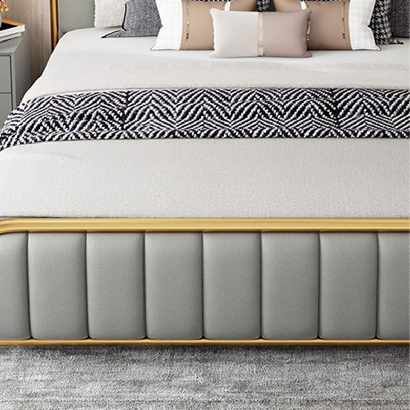 Cama rectangular de estilo glam para la cama estándar con cama de cabecera de panel