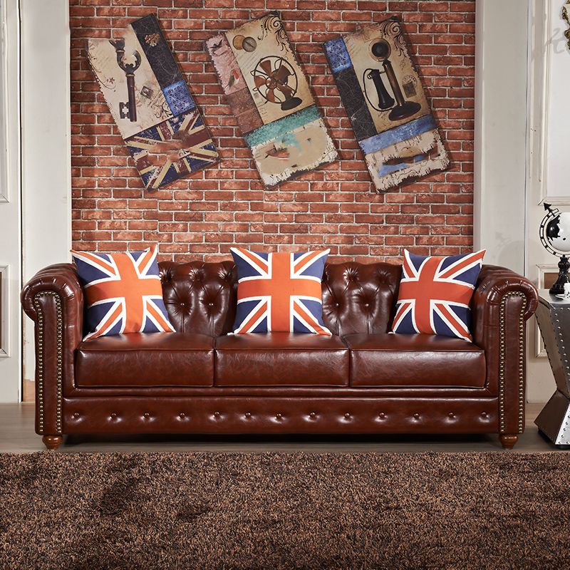 Canapé à dos fendu tufted 33.46 "d x 29,52" H canapé à bras roulé pour le salon