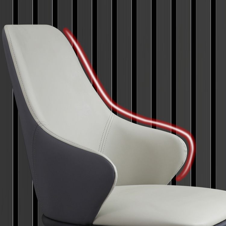 Modern Dining Room Chairs Matte Finish Leather Curved Parsons Arm Chair Clearhalo ' kitchen&dining_furn' 'Dining Chairs' 'Dining Tables & Seating' 'dining_chair' 'furn' 'furn_dining_chair' 'Furniture' 'furniture_dining_chair' 'Kitchen & Dining Furniture' 'kitchen' 1200x1200_4b119d12-9e7b-4175-a9ce-b921a8615021