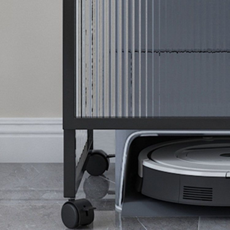 Knoppen krassenbestendige moderne ijzeren accentkast met glazen top