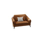 Contemporary Genuine Leather Sewn Pillow Back Sofa 35.43"High Flared Arm Sofa,Dark Brown Clearhalo 'furn' 'furn_sectionals' 'Furniture' 'furniture_sectionals' 'kitchen' 'kitchen_sectionals' 'Living Room Furniture' 'Sectionals' 1200x1200_4b122245-515e-4f51-a167-2d8c9822ce72