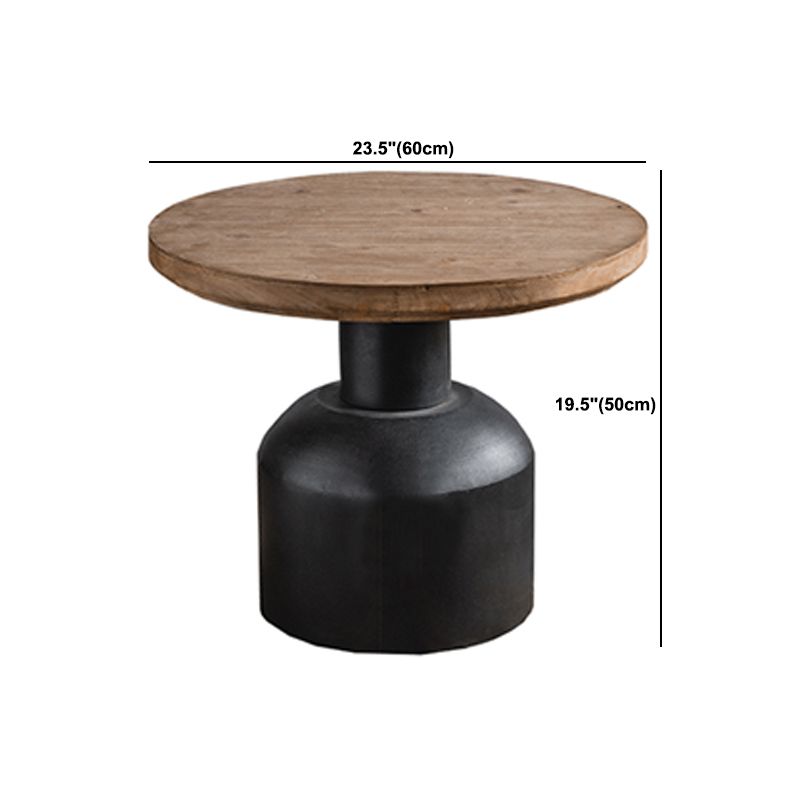 Rustic Distressed Side End Table Pedestal Round Sofa Side Accent Table Clearhalo 'Coffee & Accent Tables' 'End & Side Tables' 'end_side_tables' 'furn' 'furn_end_side_tables' 'Furniture' 'Living Room Furniture' 1200x1200_4b123eaa-7b39-4f83-908f-cb169c81c73a