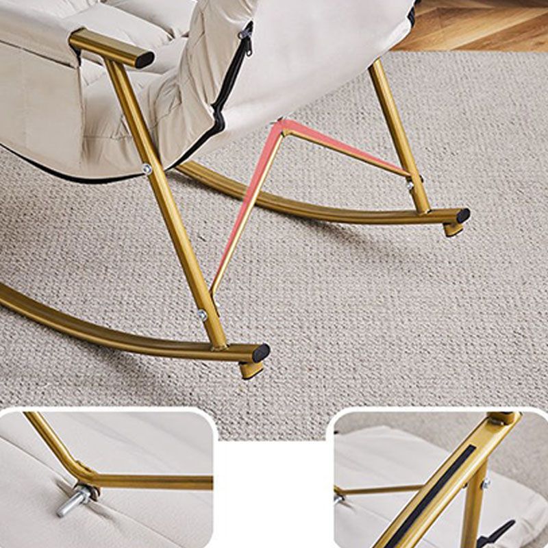 Contemporary Rocker Chair Metal Frame Spindle Rocker Chair with Cushions Clearhalo 'Chairs & Seating' 'furn' 'furn_rocking_chairs' 'Furniture' 'Living Room Furniture' 'Rocking Chairs' 'rocking_chairs' 1200x1200_4b12557e-f37d-4d02-a8e9-f5b0ab836212