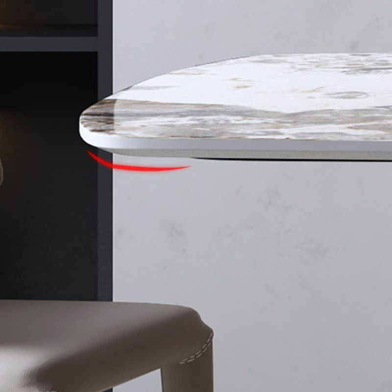 Rectangle Stone Dining Table Contemporary Dining Table with Pedestal Base Clearhalo 'Dining Tables & Seating' 'Dining Tables' 'dining_table' 'furn' 'furn_dining_table' 'Furniture' 'furniture_dining_table' 'Kitchen & Dining Furniture' 'kitchen' 'kitchen_dining_table' 1200x1200_4b1255b3-b358-4c27-a6cb-45549af245a8