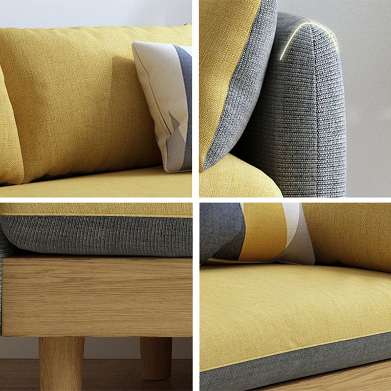 Contemporain 29.9 "H Coton Blend Square ARM SOFA pour l'appartement