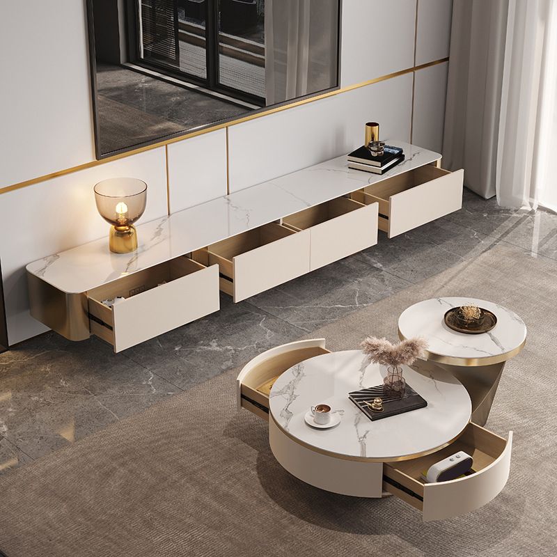 Glam Media Console Stone TV Stand with Drawers for Living Room Clearhalo 'furn' 'furn_tv_stands_entertainment_centers' 'Furniture' 'Living Room Furniture' 'TV Stands & Entertainment Centers' 'TV Stands & Media Storage Furniture' 'tv_stands_entertainment_centers' 1200x1200_4b173bed-a92b-40ed-ac12-3c917daa072e