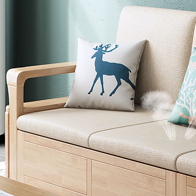 24 "H Scandinavo di divano sezionale in tessuto crema sezionale