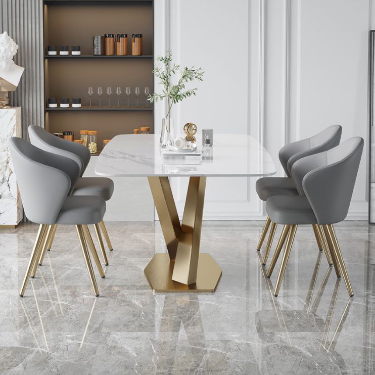 Luxury Sintered Stone Dining Table Rectangle White Table with Metal Pedestal Clearhalo ' dining_table' 'Dining Tables & Seating' 'Dining Tables' 'furn' 'furn_dining_table' 'Furniture' 'furniture_dining_table' 'Kitchen & Dining Furniture' 'kitchen&dining_furn' 'kitchen' 'kitchen_dining_table' 1200x1200_4b189524-3411-421a-8899-89a143237439