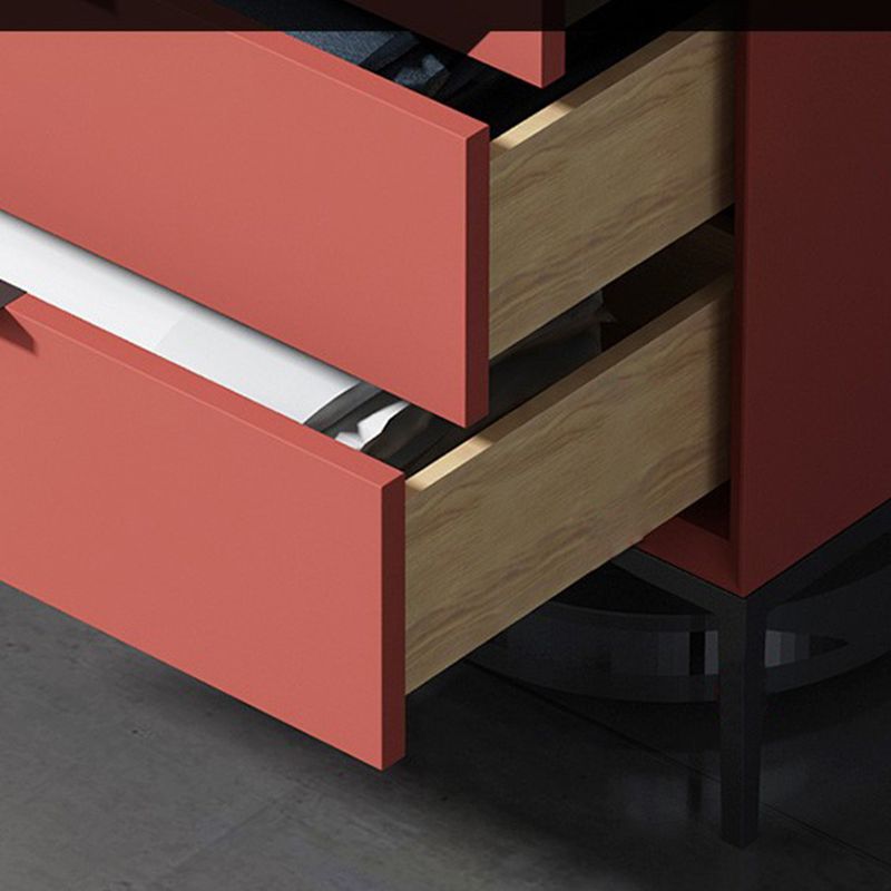 Scandinavische houten opbergkist met zachte close laden voor slaapkamer