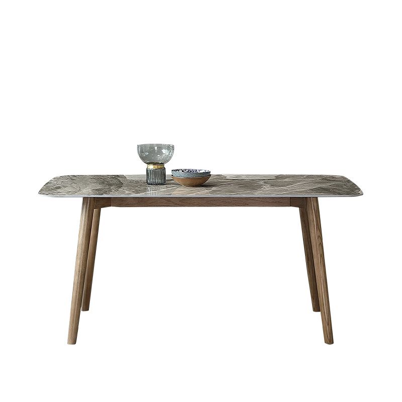 Mid-Century Modern Stone Dining Table Rectangle Dining Table with Solid Wood Legs Clearhalo 'Dining Tables & Seating' 'Dining Tables' 'dining_table' 'furn' 'furn_dining_table' 'Furniture' 'Kitchen & Dining Furniture' 1200x1200_4b1a4e37-3ee5-41d4-b4b1-bf6cd36b3831